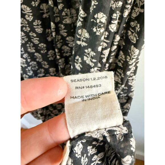 DÔEN | DOEN | Tulsi Dress Black White Midi Floral | Sz Medium - Picture 7 of 10